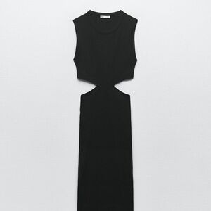 zara cut out dress black